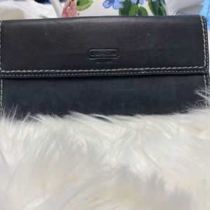 Coach black leather wallet